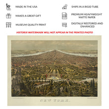 Load image into Gallery viewer, Digitally Restored and Enhanced 1873 New York Central Park Print - Manhattan Birds Eye View Schlegel Gilded Age Panorama - Olmsted - Archival Print
