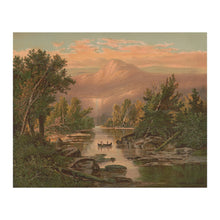 Cargar imagen en el visor de la galería, Digitally Restored and Enhanced 1880 Evening in the Adirondacks Print - New York Mountains Waterfall Wilderness Landscape - Gilded Age - Archival Print
