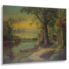 Cargar imagen en el visor de la galería, Digitally Restored and Enhanced 1880 Lovers Ramble Print - Victorian Romance Couple Countryside Courtship Gilded Age Art - Parlor Decor - Archival Print

