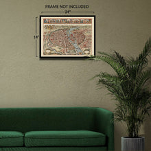 Load image into Gallery viewer, Digitally Restored and Enhanced 1615 Paris France Bird's Eye City View Map - Baroque Seine River Cartography - Walled City and Ile de la Cite - Museum-Quality Print
