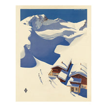 Cargar imagen en el visor de la galería, Digitally Restored and Enhanced 1930 Austrian Alps Ski Lodge Travel Poster - Alpine Winter Sports Tourism - Interwar Era Art - Central European Mountain Scenery
