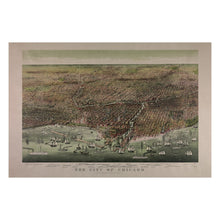 Cargar imagen en el visor de la galería, Digitally Restored and Enhanced 1892 Chicago Illinois Bird's Eye View Map - Gilded Age Lakefront Cityscape - Lake Michigan Waterfront - Museum-Quality Print
