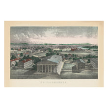 Cargar imagen en el visor de la galería, Digitally Restored and Enhanced 1858 Birds Eye View Philadelphia Print - Girard College Delaware River Antebellum Panorama - German - Archival Print
