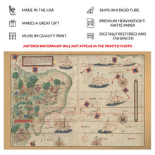 Load image into Gallery viewer, Digitally Restored and Enhanced 1519 Brazil Coast Portuguese Nautical Chart - Renaissance Sea Cartography - Brazilwood Trade and Caravel - Museum-Quality Print
