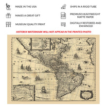 Load image into Gallery viewer, Digitally Restored and Enhanced 1618 America Newly Delineated Map Print - Hondius Dutch Golden Age New World Seven Cities - Amsterdam - Archival Print
