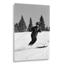 Load image into Gallery viewer, Digitally Restored and Enhanced 1964 Skiing Down the Slope Vail Print - Colorado Rocky Mountains Winter Sports - Pioneer Resort Era - Archival Print
