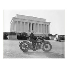 Load image into Gallery viewer, Digitally Restored and Enhanced 1937 Sally Halterman Motorcycle Print - Washington DC First Woman Licensee Pioneer - Depression Era - Archival Print
