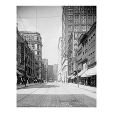 Load image into Gallery viewer, Digitally Restored and Enhanced 1905 Wood Street Pittsburgh Print - Pennsylvania Downtown Streetscape Gilded Age - Steel City Heritage - Archival Print
