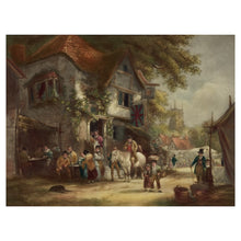Load image into Gallery viewer, Digitally Restored and Enhanced 1928 Village Festival Print - William Shayer English Country Tavern Celebration - Victorian Art - Archival Print
