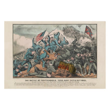 Cargar imagen en el visor de la galería, Digitally Restored and Enhanced 1863 Battle of Chattanooga Print - Currier Ives Civil War Tennessee Union Victory Art - Grant Campaign - Archival Print

