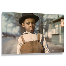 Load image into Gallery viewer, Digitally Restored and Enhanced 1942 African American Boy Cincinnati Print - WWII Home Front Color Portrait Photography - Wartime Ohio - Archival Print
