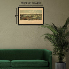 Cargar imagen en el visor de la galería, Digitally Restored and Enhanced 1876 Toledo Ohio Birds Eye View Map - Maumee River Panorama - Gilded Age City Plan - Great Lakes Port
