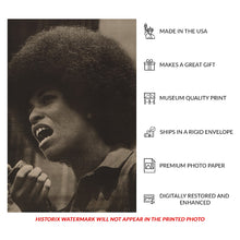 Load image into Gallery viewer, Digitally Restored and Enhanced 1965 Angela Davis Portrait Poster Print - Civil Rights Era Political Graphics Activist - Protest Art - Archival Print
