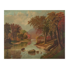 Load image into Gallery viewer, Digitally Restored and Enhanced 1880 Autumn on the Wissahickon Print - Philadelphia Fall Fishing Creek Gilded Age Landscape - Fairmount - Archival Print
