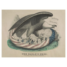 Load image into Gallery viewer, Digitally Restored and Enhanced 1861 The Eagles Nest Union Print - Kellogg Civil War Allegory Flag Patriotic States - Northern Cause - Archival Print
