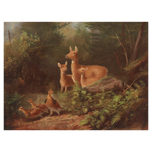 Cargar imagen en el visor de la galería, Digitally Restored and Enhanced 1868 Deer and Grouse Woodland Wildlife Print - Victorian Nature Scene - Rustic Cabin and Den Decor - Museum-Quality Print
