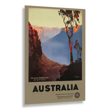 Cargar imagen en el visor de la galería, Digitally Restored and Enhanced 1930 Blue Mountains New South Wales Australia Travel Poster - Golden Age Tourism Art - Vintage Mountain Landscape Print
