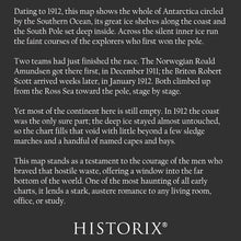 Load image into Gallery viewer, Digitally Restored and Enhanced 1912 Antarctica South Pole Exploration Map - Polar Expedition Cartography - Amundsen and Scott Routes - Archival Reproduction
