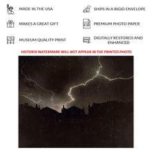 Load image into Gallery viewer, Digitally Restored and Enhanced 1923 Lightning Storm Print - Electrical Night Sky Thunderstorm Silhouette Photography - Jazz Age - Archival Print
