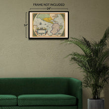 Cargar imagen en el visor de la galería, Digitally Restored and Enhanced 1572 Americas New World Map - Renaissance Exploration Cartography - North and South America Galleons - Museum-Quality Print

