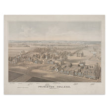 Load image into Gallery viewer, Digitally Restored and Enhanced 1875 Princeton College Print - College of New Jersey Nassau Hall Campus Birds Eye View - Centennial - Archival Print
