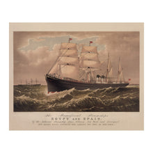 Load image into Gallery viewer, Digitally Restored and Enhanced 1879 Steamships Egypt and Spain Print - Currier Ives National Line Transatlantic Ocean Liner - Parsons - Archival Print

