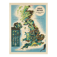 Cargar imagen en el visor de la galería, Digitally Restored and Enhanced 1939 Map Great Britain Resources Print - British Information Services WWII Pictorial Industry - World War II - Archival Print
