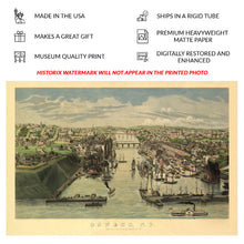 Load image into Gallery viewer, Digitally Restored and Enhanced 1855 Birds Eye View Oswego New York Print - Lake Ontario Harbor Great Lakes Port Panorama - Antebellum - Archival Print
