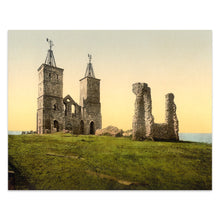 Cargar imagen en el visor de la galería, Digitally Restored and Enhanced 1890 Reculvers Herne Bay England Print - Photochrom Kent Coast Roman Saxon Twin Towers Ruins - Victorian Era - Archival Print
