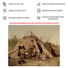 Load image into Gallery viewer, Digitally Restored and Enhanced 1890 Lapp Sami Family Norway Print - Northern Scandinavia Indigenous People Traditional Dress - Victorian - Archival Print
