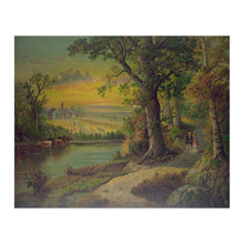 Cargar imagen en el visor de la galería, Digitally Restored and Enhanced 1880 Lovers Ramble Print - Victorian Romance Couple Countryside Courtship Gilded Age Art - Parlor Decor - Archival Print
