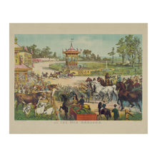 Cargar imagen en el visor de la galería, Digitally Restored and Enhanced 1894 At the Fair Grounds Print - Currier Ives County Fair Harness Racing Gilded Age - Agricultural Show - Archival Print
