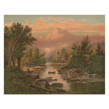 Cargar imagen en el visor de la galería, Digitally Restored and Enhanced 1880 Evening in the Adirondacks Print - New York Mountains Waterfall Wilderness Landscape - Gilded Age - Archival Print
