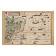Load image into Gallery viewer, Digitally Restored and Enhanced 1519 Brazil Coast Portuguese Nautical Chart - Renaissance Sea Cartography - Brazilwood Trade and Caravel - Museum-Quality Print
