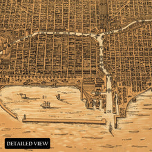 Load image into Gallery viewer, Digitally Restored and Enhanced 1892 Bird's Eye View of Chicago Illinois Map - Vintage Aerial Cartography - Victorian Era City Panorama - Archival Reproduction
