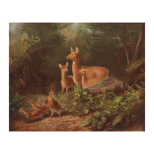Cargar imagen en el visor de la galería, Digitally Restored and Enhanced 1868 Deer and Grouse Woodland Wildlife Print - Victorian Nature Scene - Rustic Cabin and Den Decor - Museum-Quality Print
