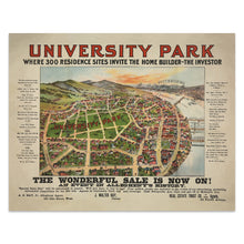 Load image into Gallery viewer, Digitally Restored and Enhanced 1895 University Park Allegheny Pennsylvania Print - Strobridge Pittsburgh Real Estate Map - Gilded Age - Archival Print

