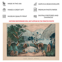 Cargar imagen en el visor de la galería, Digitally Restored and Enhanced 1856 Holy Well Ireland Print - Currier Ives Gougane Barra County Cork Pilgrimage Site - Victorian Era - Archival Print
