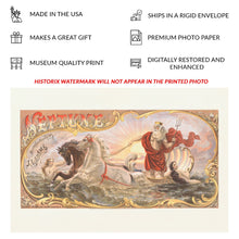 Load image into Gallery viewer, Digitally Restored and Enhanced 1866 Neptune Tobacco Label Print - Victorian Mythology Seahorses Nymphs Gilded Age Art - Trade Card - Archival Print
