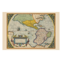 Cargar imagen en el visor de la galería, Digitally Restored and Enhanced 1572 Americas New World Map - Renaissance Exploration Cartography - North and South America Galleons - Museum-Quality Print
