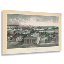 Cargar imagen en el visor de la galería, Digitally Restored and Enhanced 1858 Birds Eye View Philadelphia Print - Girard College Delaware River Antebellum Panorama - German - Archival Print
