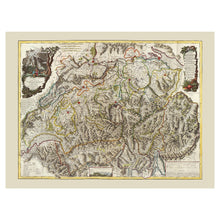 Load image into Gallery viewer, Digitally Restored and Enhanced 1799 Faden Map of Switzerland Print - British Alpine Cantons Napoleonic Era Lake Geneva - Georgian Era - Archival Print
