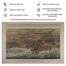 Cargar imagen en el visor de la galería, Digitally Restored and Enhanced 1892 Chicago Illinois Bird's Eye View Map - Gilded Age Lakefront Cityscape - Lake Michigan Waterfront - Museum-Quality Print
