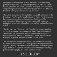 Load image into Gallery viewer, Digitally Restored and Enhanced 1911 The Big Chiefs Print - Nez Perce Yakama Leaders Astoria Oregon Panorama - Centennial Gathering - Archival Print
