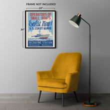 Cargar imagen en el visor de la galería, Digitally Restored and Enhanced 1943 US Coast Guard Small Boats Enlist WWII WPA Federal Art Project Poster - World War II Military Recruitment - Archival Reproduction
