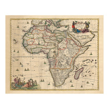 Cargar imagen en el visor de la galería, Digitally Restored and Enhanced 1689 Dutch Map of Africa Print - Amsterdam Golden Age Mountains of the Moon Nile Source - Baroque Era - Archival Print
