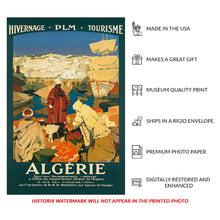 Cargar imagen en el visor de la galería, Digitally Restored and Enhanced 1930 Algeria North African Harbor Travel Poster - Interwar Era - French Colonial Port Scene - Mediterranean Coast Tourism
