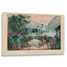 Cargar imagen en el visor de la galería, Digitally Restored and Enhanced 1856 Holy Well Ireland Print - Currier Ives Gougane Barra County Cork Pilgrimage Site - Victorian Era - Archival Print

