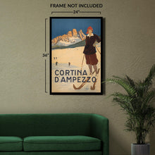 Load image into Gallery viewer, Digitally Restored and Enhanced 1920 Cortina d'Ampezzo Italy Alpine Mountain Resort Poster - European Winter Tourism Art - Archival Reproduction
