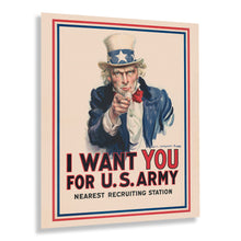 Cargar imagen en el visor de la galería, Digitally Restored and Enhanced 1917 Uncle Sam I Want You Poster Matte - Vintage Uncle Sam Wall Art Poster - I Want You For US Army Poster Matte Print
